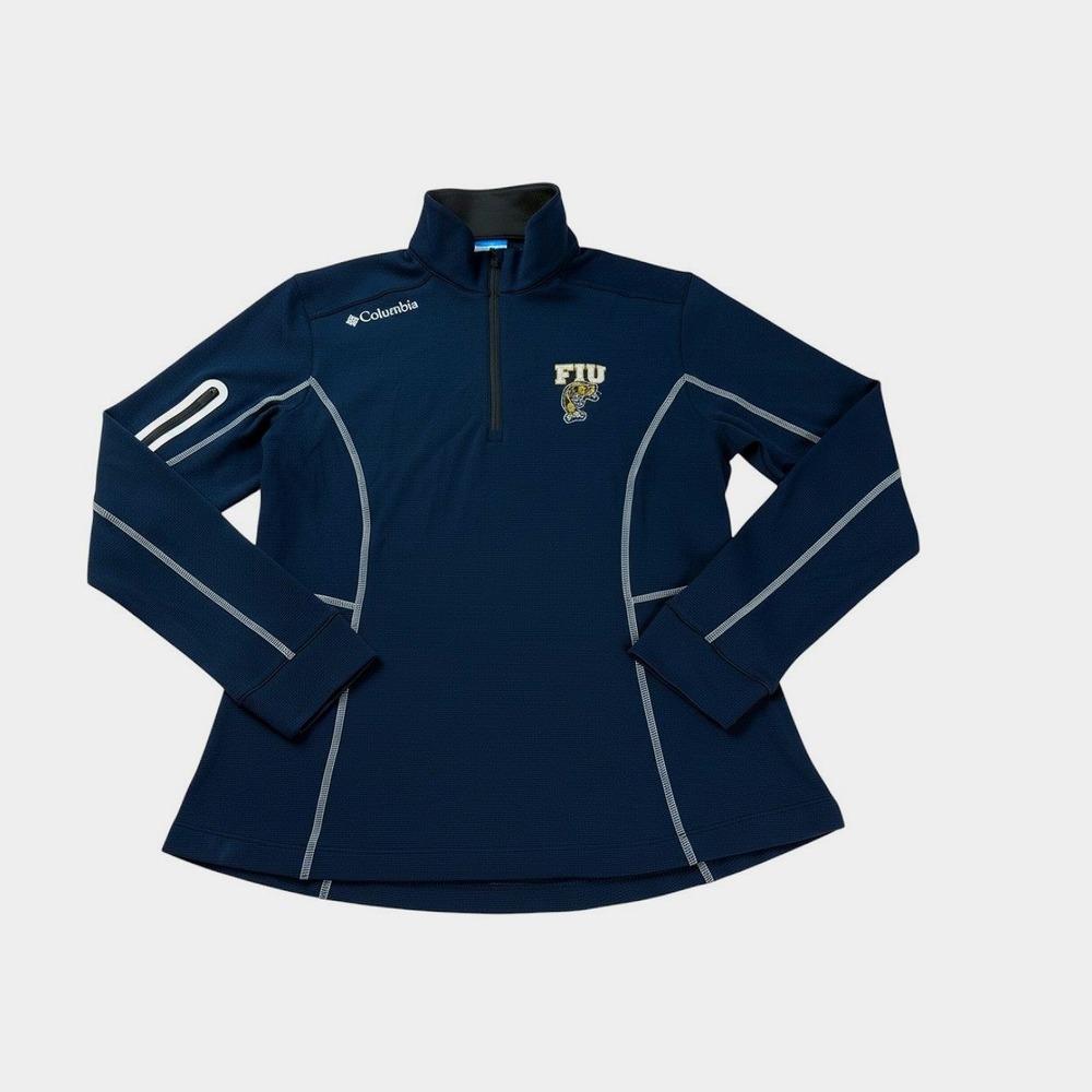 Columbia Golf FIU Panthers Pullover Womens M Navy Blue 1/4 Zip Jacket